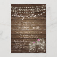 Einzigartige Wood Rustic Mason Jar Babydusche