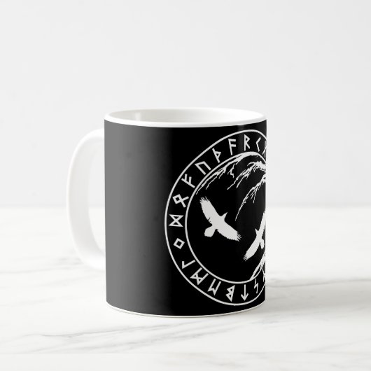 Einzigartige Yggdrasil Futhark Tasse (Vorderseite Links)