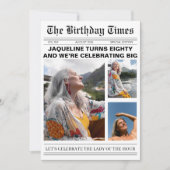Einzigartige Zeitung 80. Geburtstag Foto Einladung (Vorderseite)