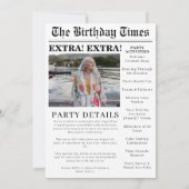Einzigartige Zeitung 80. Geburtstag Foto Einladung (Rückseite)