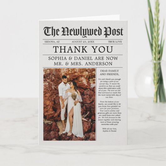 Einzigartige Zeitung - Danke Karte (Vorderseite)