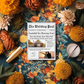 Einzigartige Zeitung für Hochzeit Dankeschön Karte