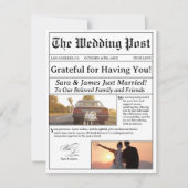 Einzigartige Zeitung für Hochzeit Dankeschön Karte (Vorderseite)