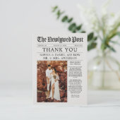 Einzigartige Zeitung Hochzeit Vielen Dank Postkart Postkarte (Stehend Vorderseite)