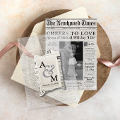 Einzigartige Zeitung Hochzeitmonographie Modernes  Pergament Einladungen