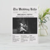 Einzigartige Zeitung Vintage Foto Hochzeit Einladung (Stehend Vorderseite)