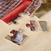 Einzigartiger 12-Foto Collage Einfaches Schwarz Puzzle (Seite)