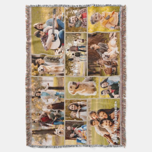 Einzigartiger 12-Foto Collage Name Einfach Decke (Vorderseite Vertikal)