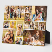 Einzigartiger 12-Foto Collage Name Einfach Fotoplatte (Seite)