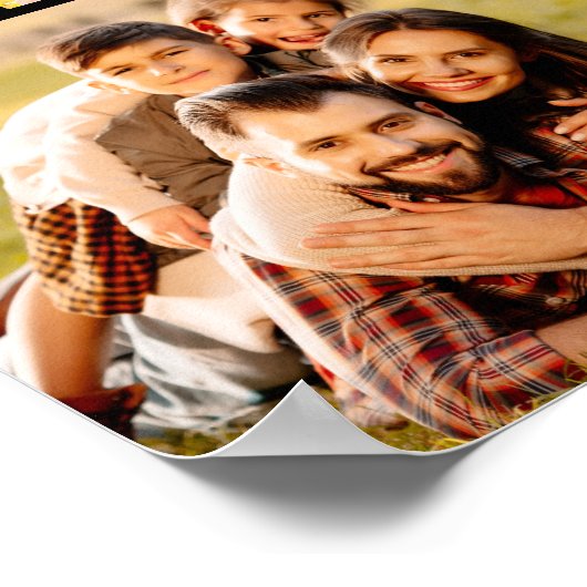 Einzigartiger 12-Foto Collage Name Einfach Poster (Ecke)