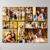 Einzigartiger 12-Foto Collage Name Einfach Poster (Vorne)