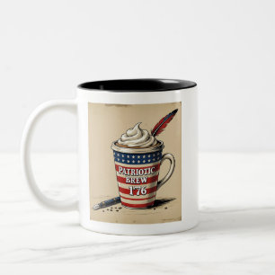 Einzigartiger 1776 Patriotischer Brew-Kaffee-Cup m Zweifarbige Tasse
