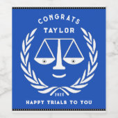 Einzigartiger Abschluss der Juristischen Fakultät Weinetikett (Einzelnes Label)