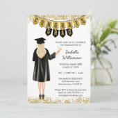 Einzigartiger Abschluss Einladung Blonde Hair (Stehend Vorderseite)