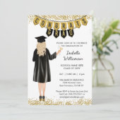 Einzigartiger Abschluss Einladung Blonde Hair (Stehend Vorderseite)