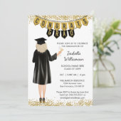 Einzigartiger Abschluss Einladung Blonde Hair (Stehend Vorderseite)