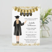 Einzigartiger Abschluss Einladung Blonde Hair (Stehend Vorderseite)