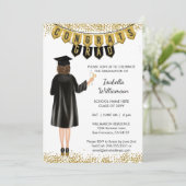 Einzigartiger Abschluss Einladung Brown Haare (Stehend Vorderseite)