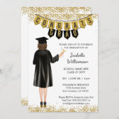 Einzigartiger Abschluss Einladung Brown Haare (Vorne/Hinten)