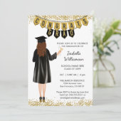 Einzigartiger Abschluss Einladung Brown Haare (Stehend Vorderseite)