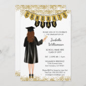 Einzigartiger Abschluss Einladung Brown Haare (Vorne/Hinten)