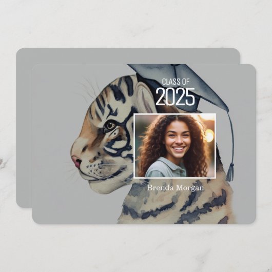 Einzigartiger Abschluss Einladung mit Foto (Vorne/Hinten)