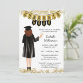 Einzigartiger Abschluss Einladung Rotes Haar (Stehend Vorderseite)