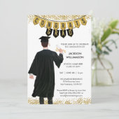 Einzigartiger Abschluss Einladung von Male Brown H (Stehend Vorderseite)