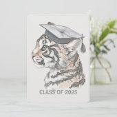 Einzigartiger Abschluss Tiger QR-Code Einladung (Stehend Vorderseite)