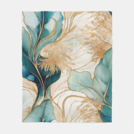 Einzigartiger Abstrakter Alkoholtink an goldenen G Fleecedecke