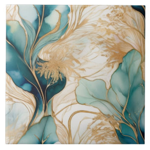 Einzigartiger Abstrakter Alkoholtink an goldenen G Fliese