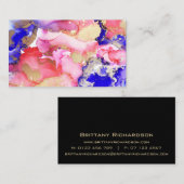 Einzigartiger Abstrakter Art Schwarz-Rosa-Tintenkl Visitenkarte (Vorne/Hinten)