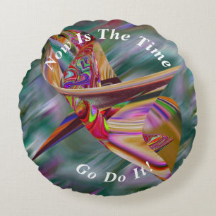 Einzigartiger Abstrakter Marmor flüssig Rundes Kissen