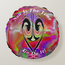 Einzigartiger Abstrakter Marmor flüssig Rundes Kissen