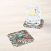 Einzigartiger Abstrakter Mauve Blue Green Wirbel U Untersetzer (Vor Ort)