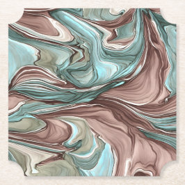 Einzigartiger Abstrakter Mauve Blue Green Wirbel U Untersetzer