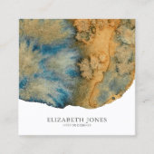 Einzigartiger Abstrakter QR-Code für blaue Terraco Quadratische Visitenkarte (Vorderseite)