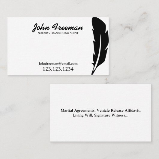 Einzigartiger Agent für die Signierung von Notar-K Visitenkarte (Vorne/Hinten)