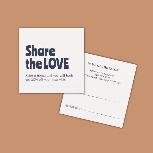 Einzigartiger Alt Weiß Fett Salon Empfehlungskarte