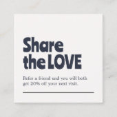 Einzigartiger Alt Weiß Fett Salon Empfehlungskarte (Vorderseite)