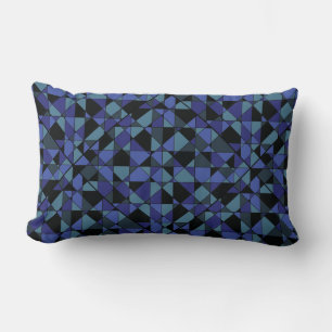Einzigartiger, Angesagter Geometric Blue Cyan Gray Lendenkissen
