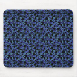 Einzigartiger, Angesagter Geometric Blue Cyan Gray Mousepad