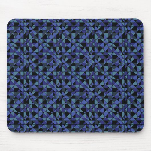 Einzigartiger, Angesagter Geometric Blue Cyan Gray Mousepad (Vorne)