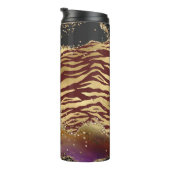 Einzigartiger Animal Print Agate Gold Glitzer Thermosbecher (Nach rechts gedreht)