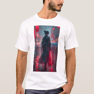 Einzigartiger Anime Style Androgynous Female Samur T-Shirt