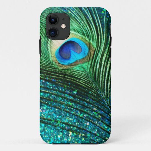 Einzigartiger Aqua-Pfau Case-Mate iPhone Hülle (Rückseite)