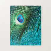 Einzigartiger Aqua-Pfau Puzzle (Vertikal)
