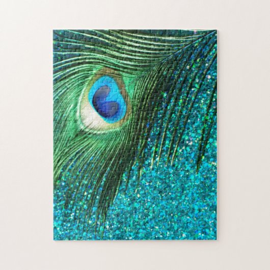Einzigartiger Aqua-Pfau Puzzle (Vertikal)