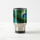 Einzigartiger Aqua-Pfau Reisebecher (Mittel)