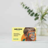 Einzigartiger Aquamariner und gelber Künstler-Gesi Visitenkarte (Stehend Vorderseite)